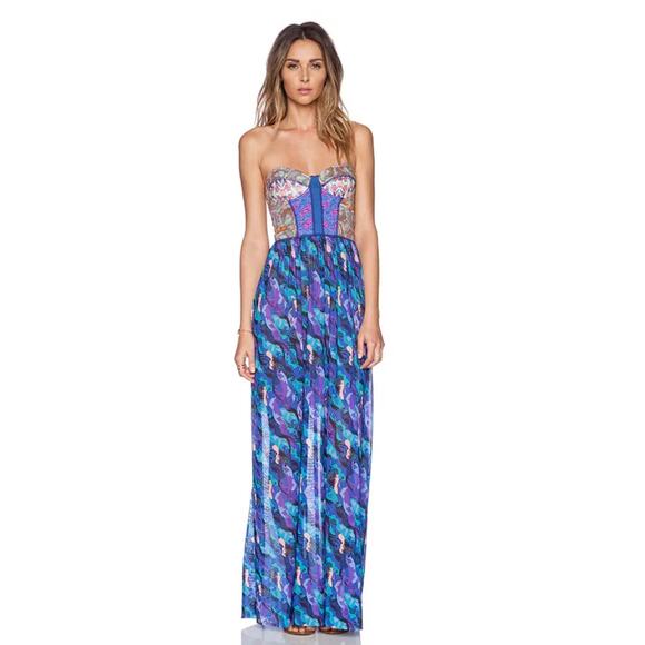 Maaji Longchamp Legacy Tropical Watercolor Long Maxi Swim Coverup Dress Small - Picture 1 of 5